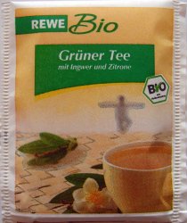 Rewe Bio Grner Tee mit Ingwer und Zitrone - a